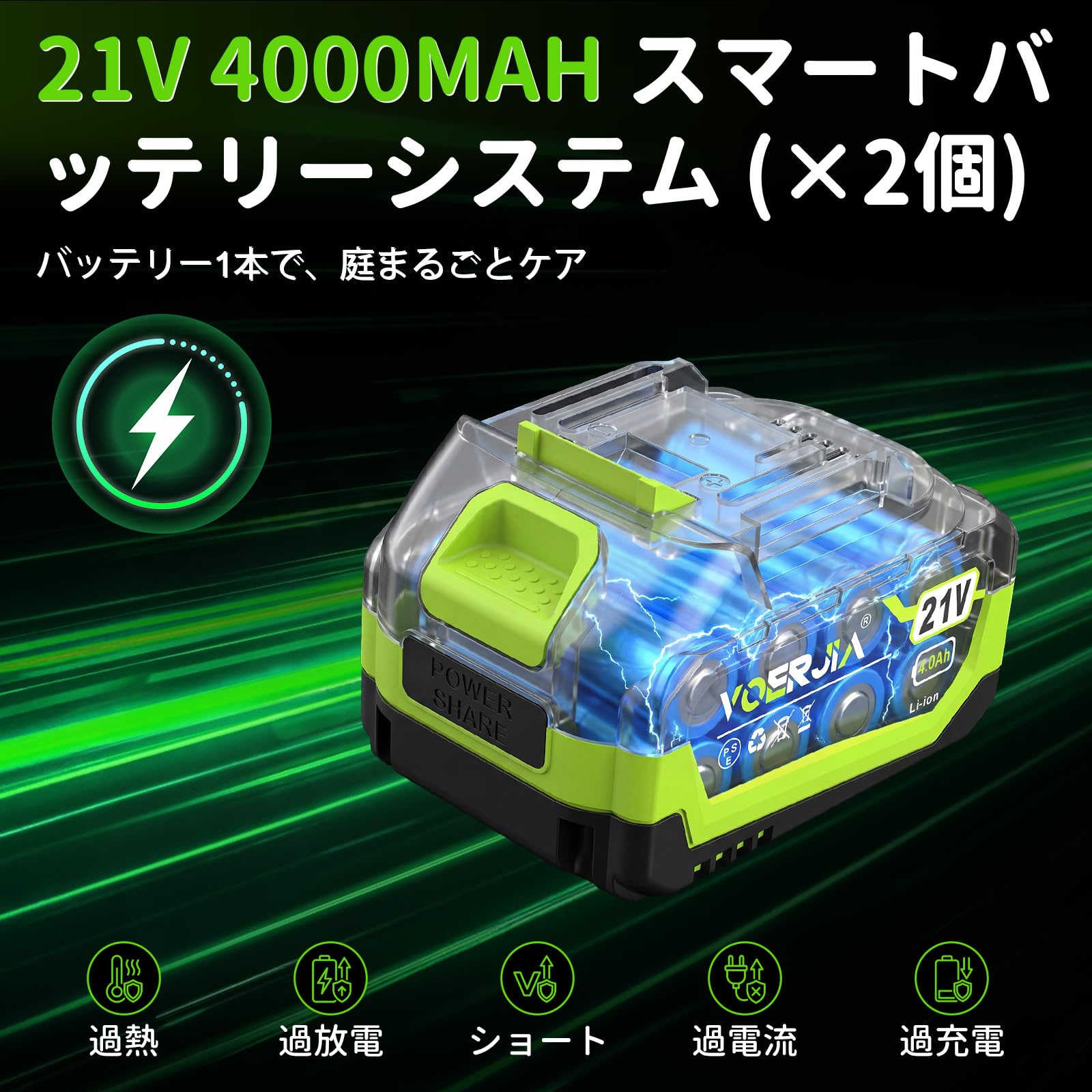 Amazon.co.jp: VOERJIA 草刈機 充電式 21V 高性能 コードレス 強力電動